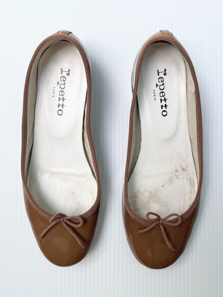 Repetto Camille Patent Leather Ballet Flats In Brown - Size 37 Eu/Size 6 Us